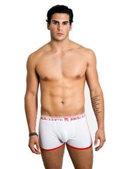 Boxer Sports Trunk - Jackadams - Blanc/Rouge - Taille S