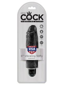 Gode Vibrating Stiffy - King Cock - Noir - Taille 6'' (15cm)