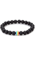 Cliquez pour voir la fiche produit- Bracelet Rainbow Perles - Noir