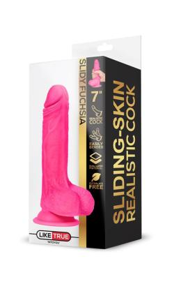 Gode Realiste Slidy - Like True - Fushia - Size 7 Inches