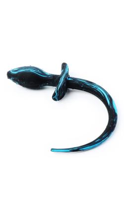 ButtPlug DOG TAIL Silicone - Rude Rider - Black/Blue