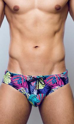 Slip de bain V10 Print Swimwear - Monstera - 2Eros - Multicolor - Taille L