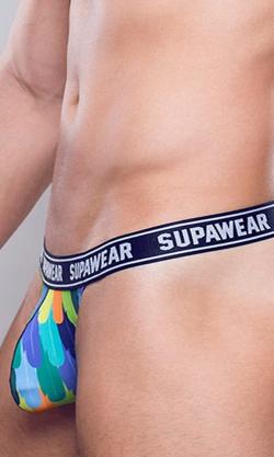 Tanga ''Pow Peacock'' - SupaWear - Multicolor - Taille XL