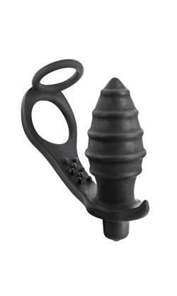 Plug Anal Vibro + Cockring - Blue Junker