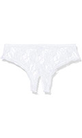 Cliquez pour voir la fiche produit- Culotte Fendue Cotelli Collection - Blanc - Taille S