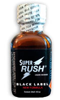 Cliquez pour voir la fiche produit- Poppers Maxi Super Rush 24ml Black Label (Pentyle)