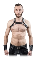 Click to see product infos- Leather X-Back Harness - MrB - Black/Black - Size L/XL