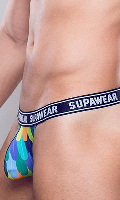 Cliquez pour voir la fiche produit- Tanga ''Pow Peacock'' - SupaWear - Multicolor - Taille M